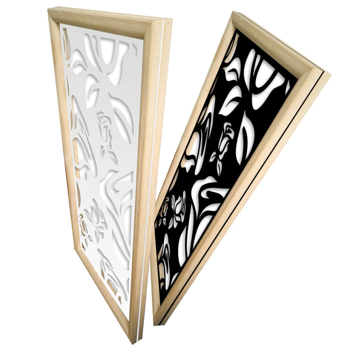 ADENIUM - Moduli Decorativi in Legno e PVC Misura: 47x94 cm, Colore: nero