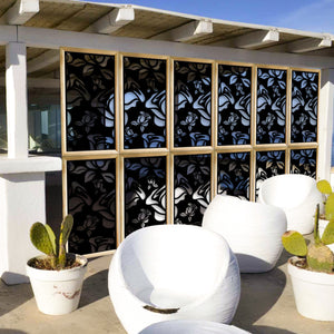 ADENIUM - Moduli Decorativi in Legno e PVC Misura: 47x94 cm, Colore: nero