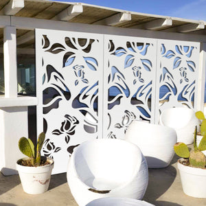 ADENIUM - Pannello in PVC traforato - Parasole Colore: bianco, Misura: 98x198 cm