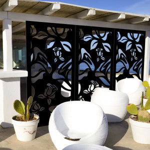 ADENIUM - Pannello in PVC traforato - Parasole Colore: nero, Misura: 50x150 cm