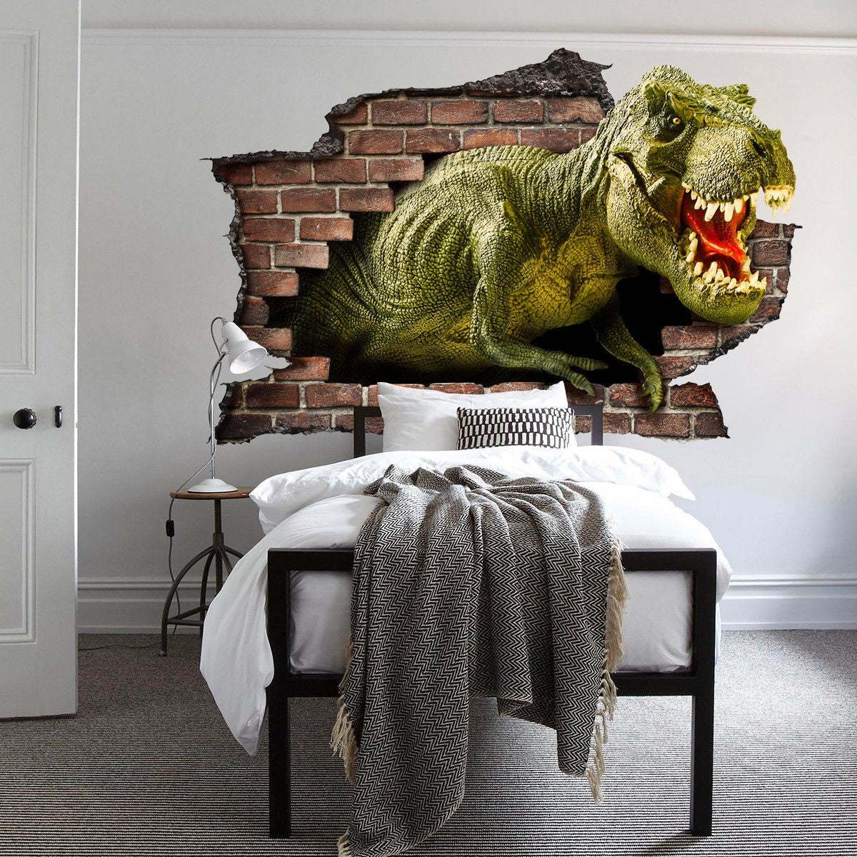 Adesivo murale 3D dinosauro T-Rex adesivo per muro cameretta bimbi wall sticker Misura: 150x100 cm