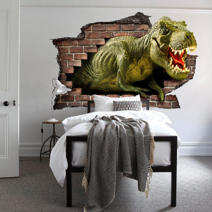Adesivo murale 3D dinosauro T-Rex adesivo per muro cameretta bimbi wall sticker Misura: 150x100 cm