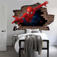 Adesivo parete murale effetto 3D Spiderman uomo ragno wall stickers Misura: 150x100 cm