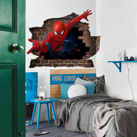 Adesivo parete murale effetto 3D Spiderman uomo ragno wall stickers Misura: 150x100 cm