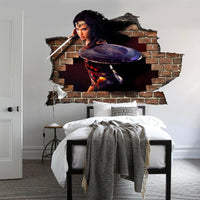 Adesivo parete murale effetto 3D Wonder Woman wall stickers Misura: 150x100 cm