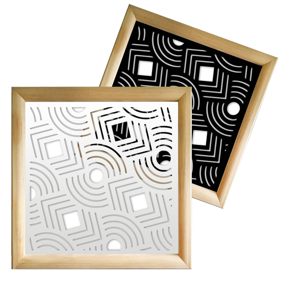 AIM - Moduli Decorativi in Legno e PVC Colore: nero, Misura: 98x98 cm