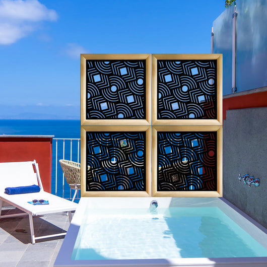 AIM - Moduli Decorativi in Legno e PVC Colore: nero, Misura: 98x98 cm