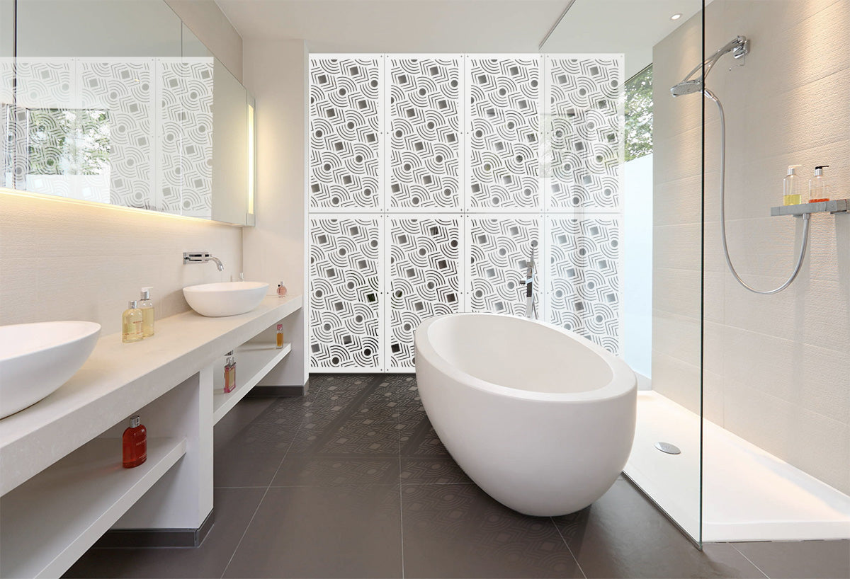AIM - Pannello in PVC traforato - Parasole Misura: 73x148 cm, Colore: bianco