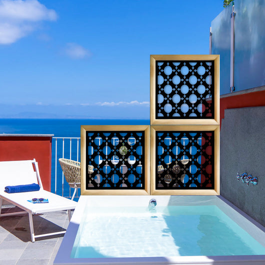 ALADIN - Moduli Decorativi in Legno e PVC Colore: nero, Misura: 73x73 cm