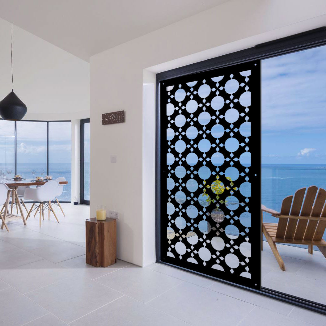 ALADIN - Pannello in PVC traforato - Parasole Misura: 50x150 cm, Colore: nero