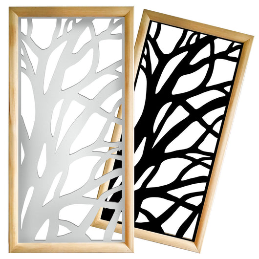 ALBERI - Moduli Decorativi in Legno e PVC Misura: 47x94 cm, Colore: bianco