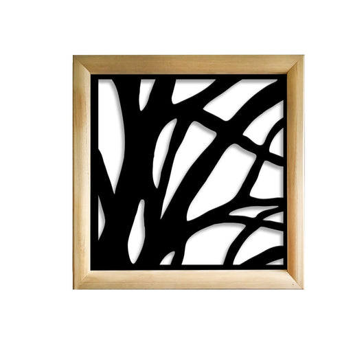 ALBERI - Moduli Decorativi in Legno e PVC Misura: 98x98 cm, Colore: nero