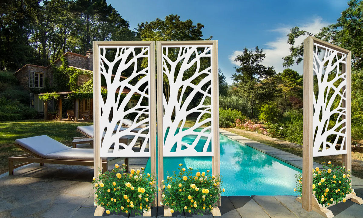 ALBERI - Separè  - Paravento modulabile - 70x190cm - in Legno e PVC Colore: bianco