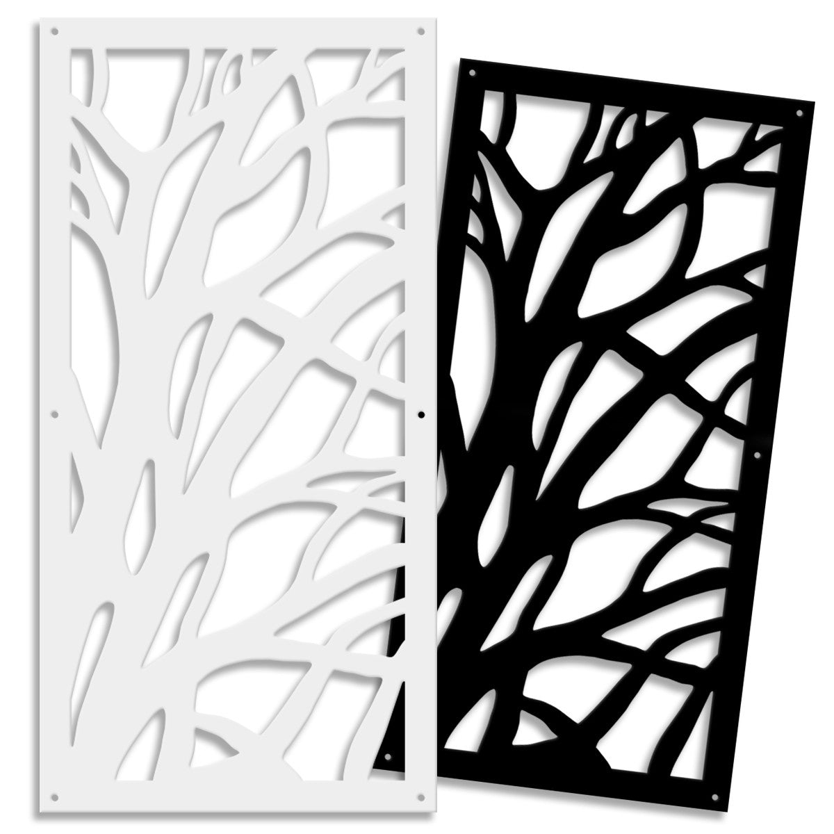 ALBERO - Pannello in PVC traforato - Parasole Colore: nero, Misura: 50x150 cm