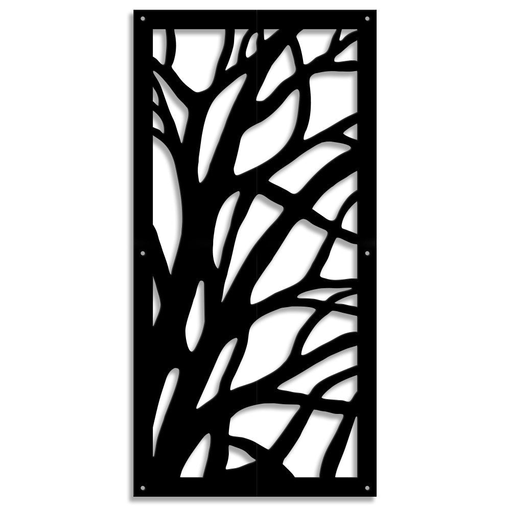 ALBERO - Pannello in PVC traforato - Parasole Misura: 73x148 cm, Colore: nero