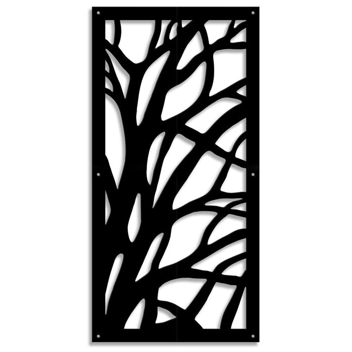 ALBERO - Pannello in PVC traforato - Parasole Misura: 73x148 cm, Colore: nero
