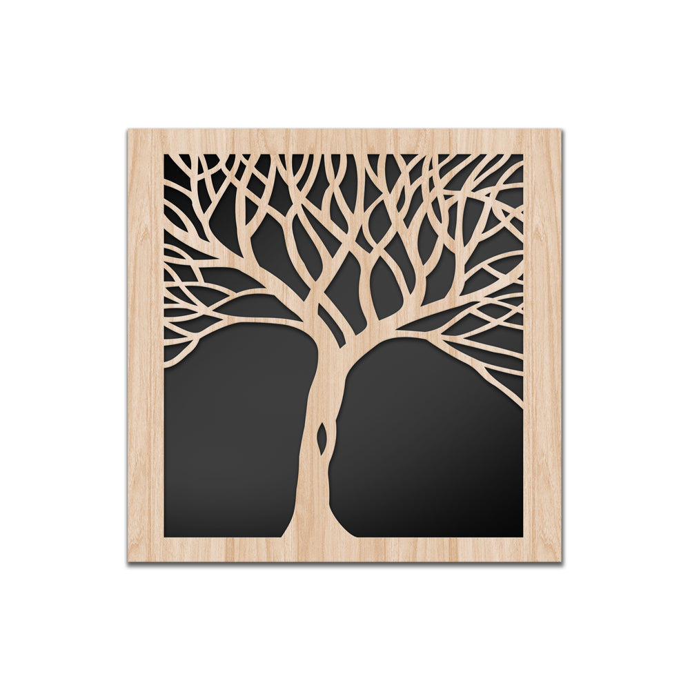 ALBERO - Quadro arredo LASERCUT composito Legno e PVC Misura: 40x40 cm