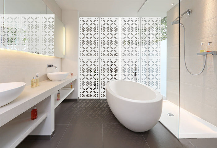 ALIEN - Pannello in PVC traforato - Parasole Misura: 47x94 cm, Colore: bianco