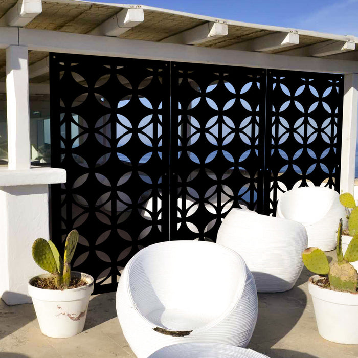 ALIEN - Pannello in PVC traforato - Parasole Misura: 73x148 cm, Colore: nero