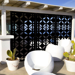 ALIEN - Pannello in PVC traforato - Parasole Colore: nero, Misura: 98x198 cm