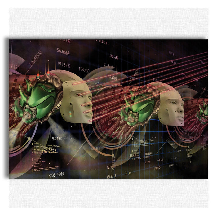 ALIEN Abstraction - Quadro Canvas su telaio in legno Misura: 100x70 cm