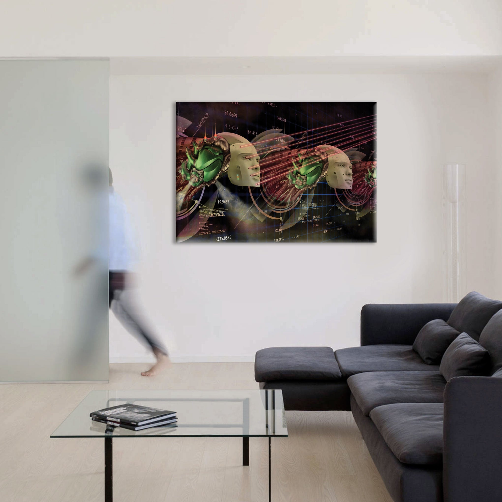 ALIEN Abstraction - Quadro Canvas su telaio in legno Misura: 100x70 cm