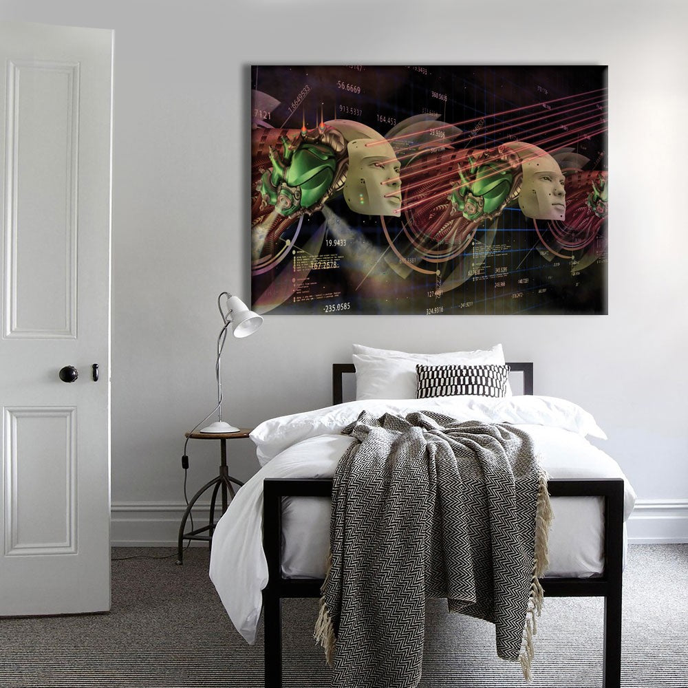 ALIEN Abstraction - Quadro Canvas su telaio in legno Misura: 70X50 cm