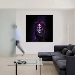 ALIEN Abstraction 101 - Quadro Canvas su telaio in legno Misura: 100x100 cm