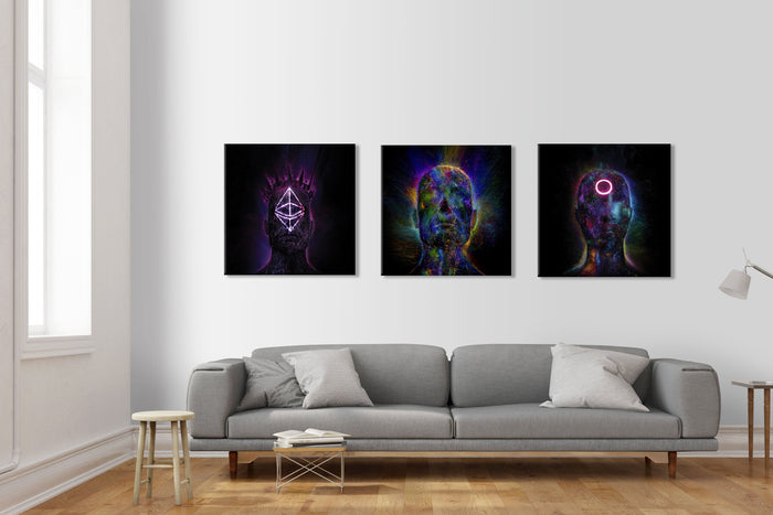 ALIEN Abstraction 104 - Quadro Canvas su telaio in legno Misura: 100x100 cm