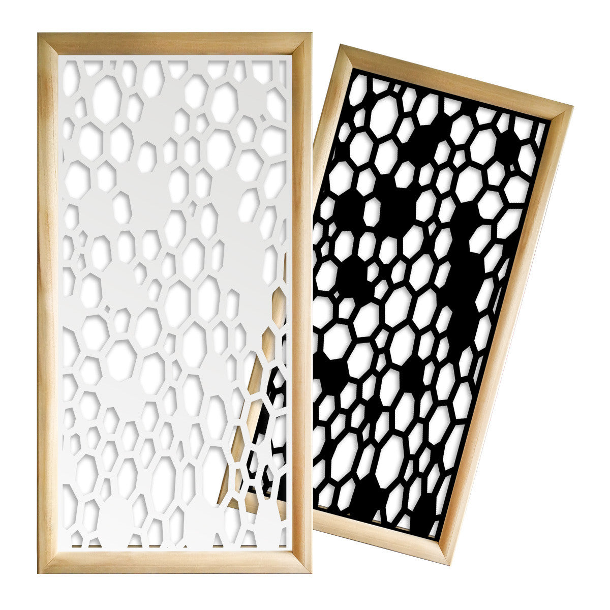 ALVEARE - Moduli Decorativi in Legno e PVC Misura: 47x94 cm, Colore: bianco