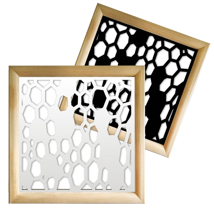 ALVEARE - Moduli Decorativi in Legno e PVC Colore: bianco, Misura: 98x98 cm