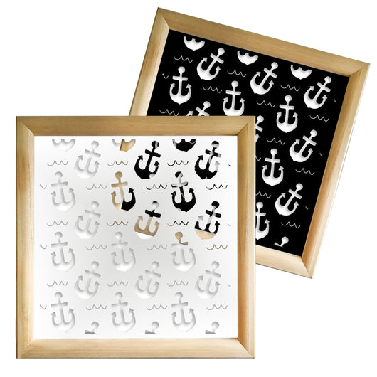 ANCHOR - Moduli Decorativi in Legno e PVC Misura: 73x73 cm, Colore: nero