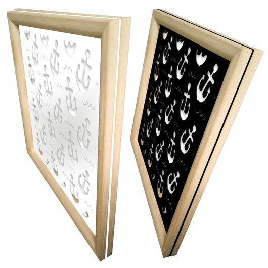 ANCHOR - Moduli Decorativi in Legno e PVC Colore: bianco, Misura: 98x98 cm