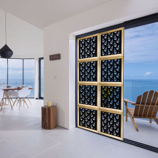 ANCHOR - Moduli Decorativi in Legno e PVC Misura: 48x48 cm, Colore: nero