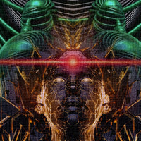 ANDROID Abstraction - Quadro Canvas su telaio in legno Misura: 140x100 cm