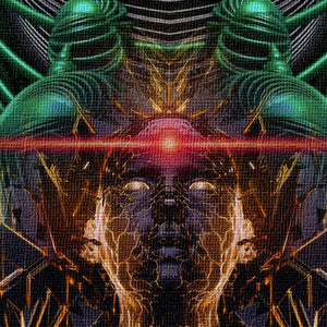 ANDROID Abstraction - Quadro Canvas su telaio in legno Misura: 100x70 cm