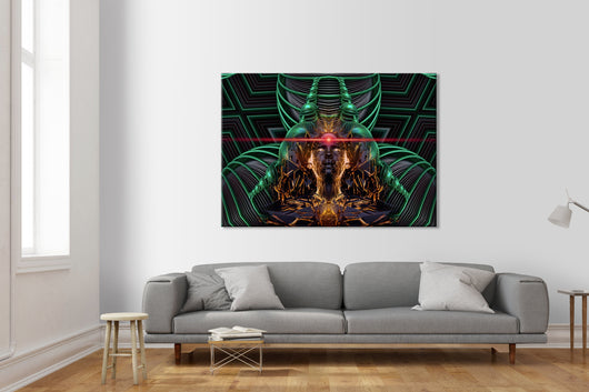 ANDROID Abstraction - Quadro Canvas su telaio in legno Misura: 140x100 cm