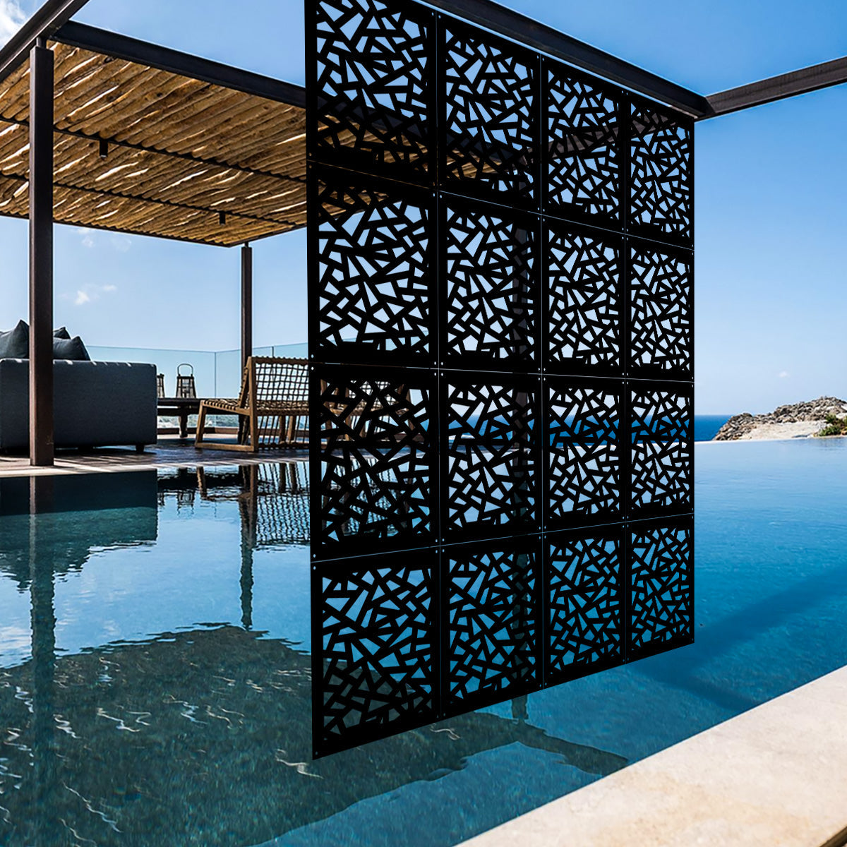 APOCALYPSE - Pannello in PVC traforato - Parasole Colore: nero, Misura: 48x48 cm