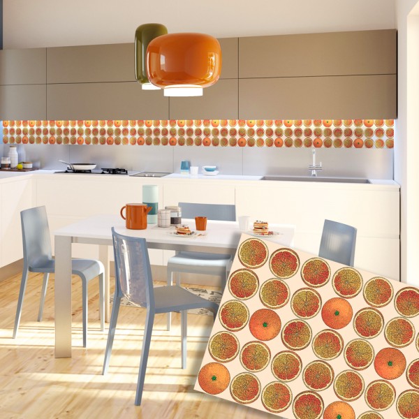 ARANCE - Paraschizzi da cucina in PVC flessibile - Misura 120x60cm spessore 3mm