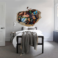 ASTERIX & OBELIX - Adesivo murale parete 3D wall sticker camera bimbi Misura: 150x100 cm