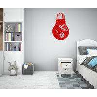 ASTROLAMP - Adesivo murale wall sticker in vinile 55x90 cm Colore: Rosso