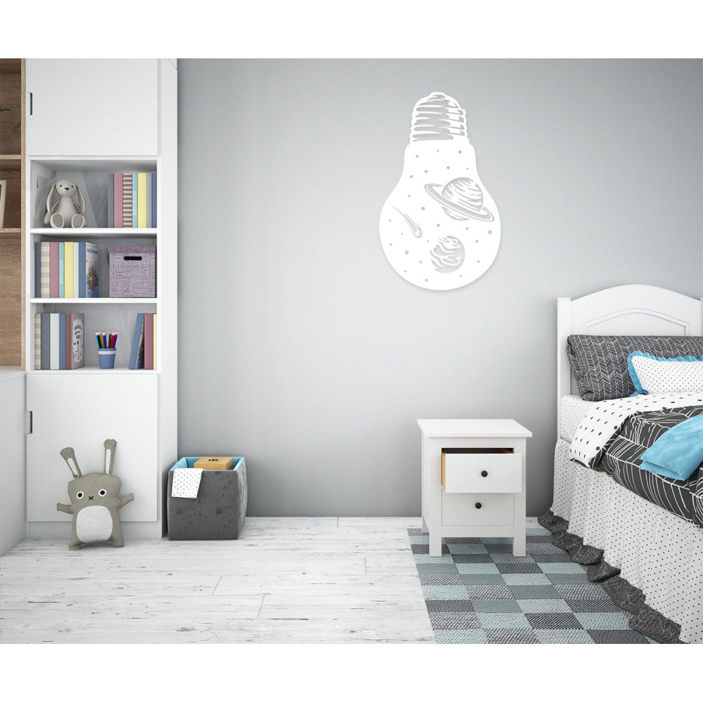 ASTROLAMP - Adesivo murale wall sticker in vinile 55x90 cm Colore: bianco