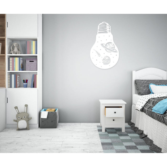 ASTROLAMP - Adesivo murale wall sticker in vinile 55x90 cm Colore: bianco