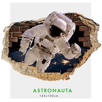 ASTRONAUTA - Adesivi murali parete 3D wall sticker cameretta bimbi Misura: 150x100 cm