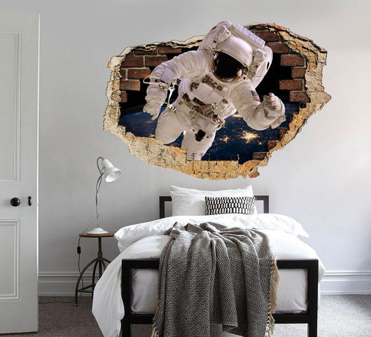 ASTRONAUTA - Adesivi murali parete 3D wall sticker cameretta bimbi Misura: 150x100 cm
