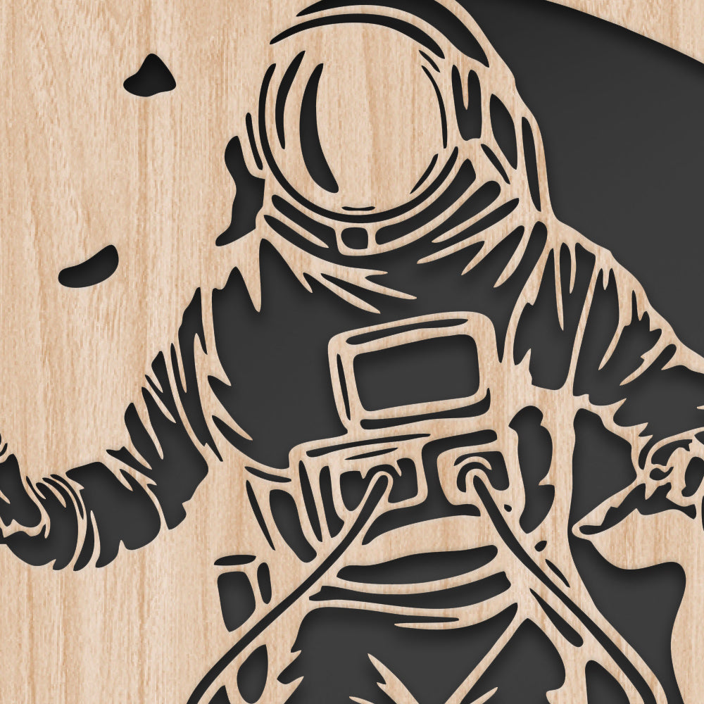 ASTRONAUTA - Quadro arredo LASERCUT composito Legno e PVC Misura: 60x60 cm