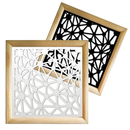 ATOM - Moduli Decorativi in Legno e PVC Colore: nero, Misura: 73x73 cm