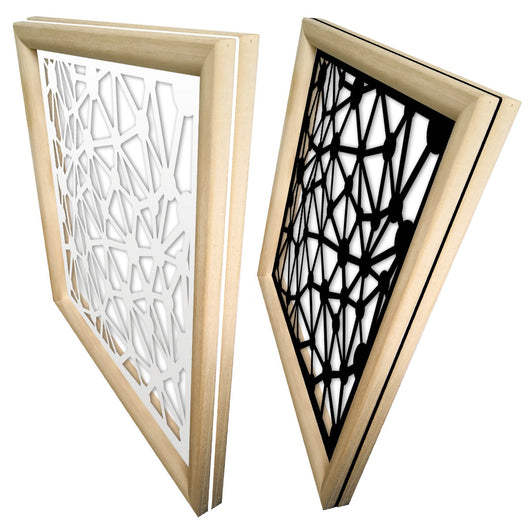 ATOM - Moduli Decorativi in Legno e PVC Misura: 48x48 cm, Colore: bianco