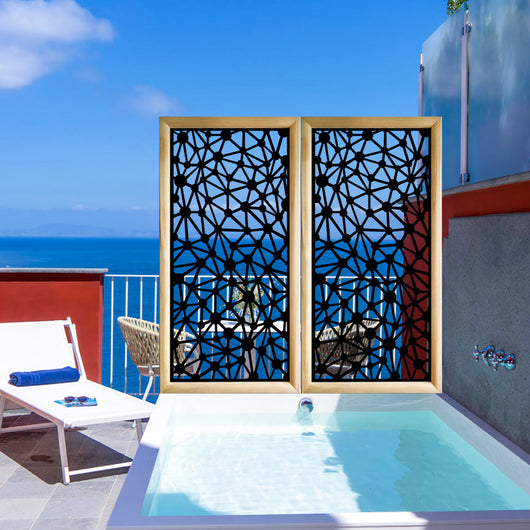 ATOM - Moduli Decorativi in Legno e PVC Colore: nero, Misura: 73x148 cm