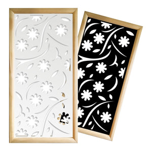 AUTUMN - Moduli Decorativi in Legno e PVC Misura: 47x94 cm, Colore: bianco